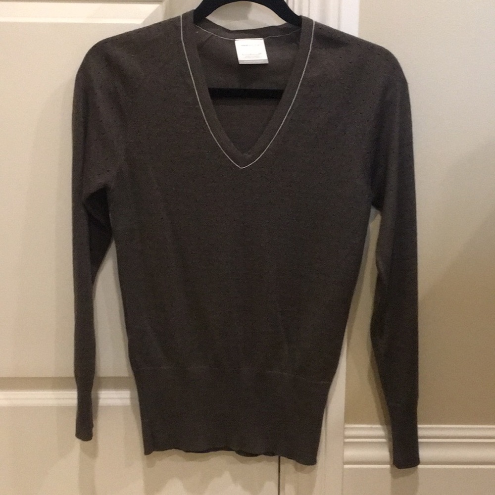 Nike Women's V-Neck Sweater in Dark Brown